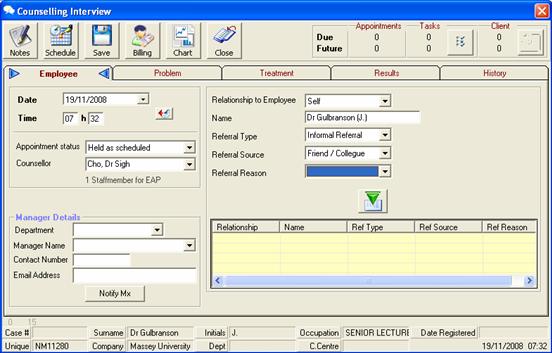 EAP Employee details